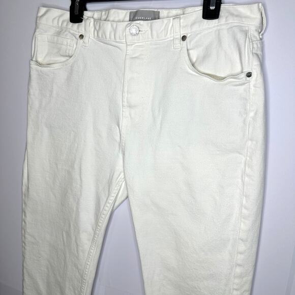Everlane White Boyfriend High Rise Ankle Jeans Size 32 Regular - Picture 2 of 6